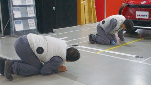空調服を重ね着する