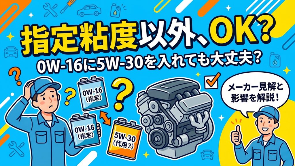 0W-16指定車に5W-30を入れても問題ない？　メーカー資料から読み解く指定外粘度オイルへの対応
