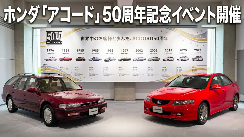 ホンダ「アコード」50周年記念イベント開催　もてぎでの特別展示や記念映像の公開も