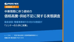 実態調査レポート「中東情勢に伴う資材の価格高騰・供給不足に関する実態調査」