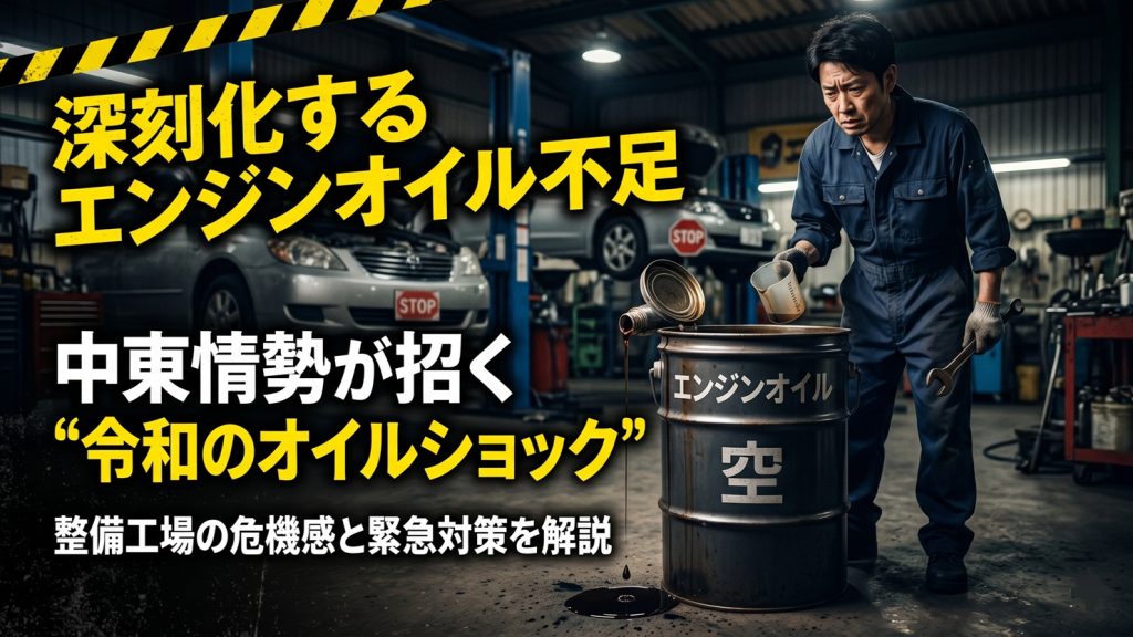 深刻化するエンジンオイル不足。中東情勢が招く“令和のオイルショック”と自動車整備工場の対策