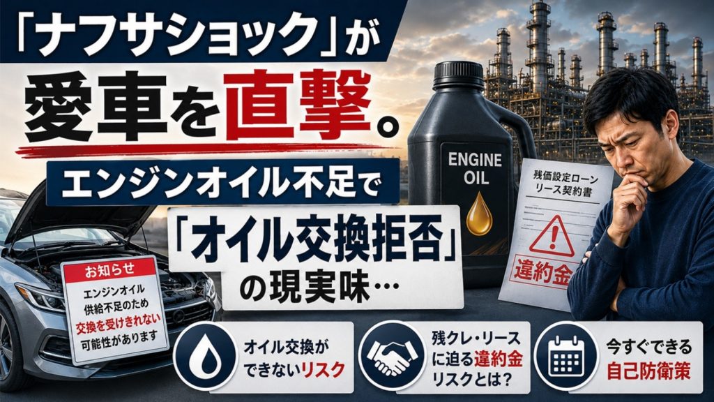 「ナフサショック」が愛車を直撃。エンジンオイル不足で「オイル交換拒否」の現実味…残価設定ローンやリースのユーザーに迫る“違約金リスク”とは？