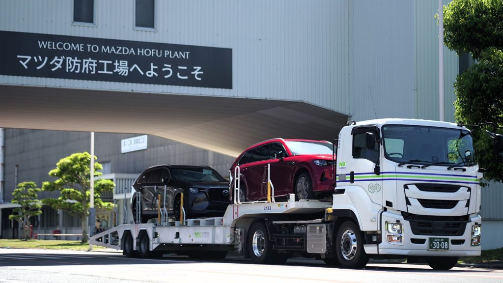 マツダと日本通運、バイオディーゼル燃料を使った完成車輸送の実証走行を開始