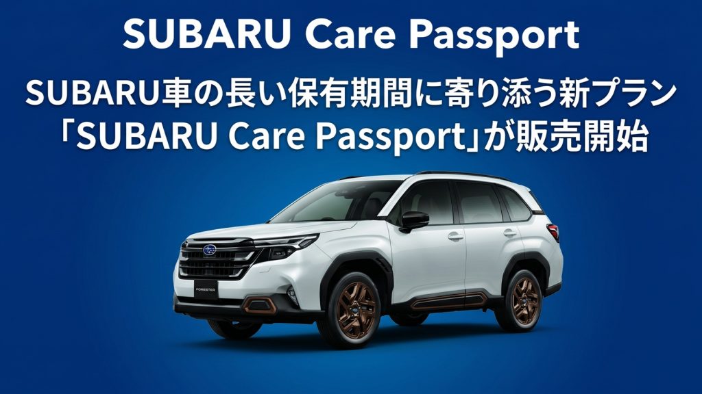 13項目の選べる付帯サービス　SUBARU車の長い保有期間に寄り添う新プラン「SUBARU Care Passport」が販売開始