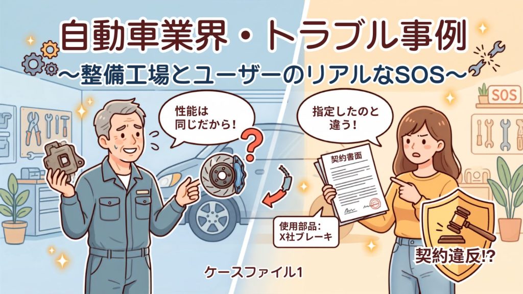 【MSRweb特設】自動車業界・トラブル事例　～整備工場とユーザーのリアルなSOS～　ケースファイル1　愛車の改造で違う部品を使われた！　事業者の「性能は同じ」は通用する？