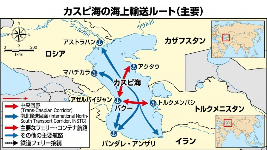 「安定的なグローバルサプライチェーン」を目指して、国交省がカスピ海経由輸送の実証に3件を選定