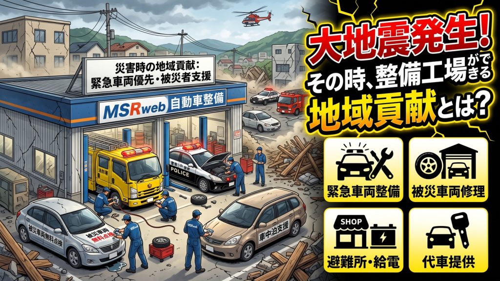 大地震発生！その時、整備工場ができる地域貢献とは？　過去の大地震の教訓に学ぶ支援策