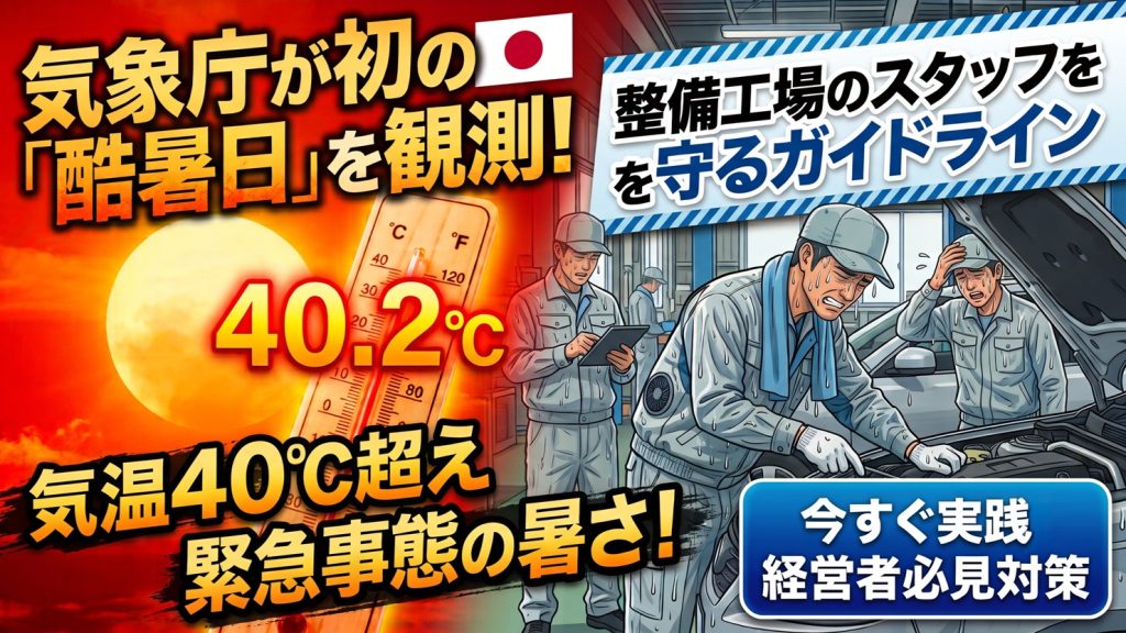 酷暑日の熱中症対策　整備工場のスタッフを守るガイドライン