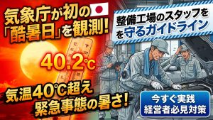 気象庁が初の「酷暑日」を観測！　整備工場のスタッフを守るガイドライン