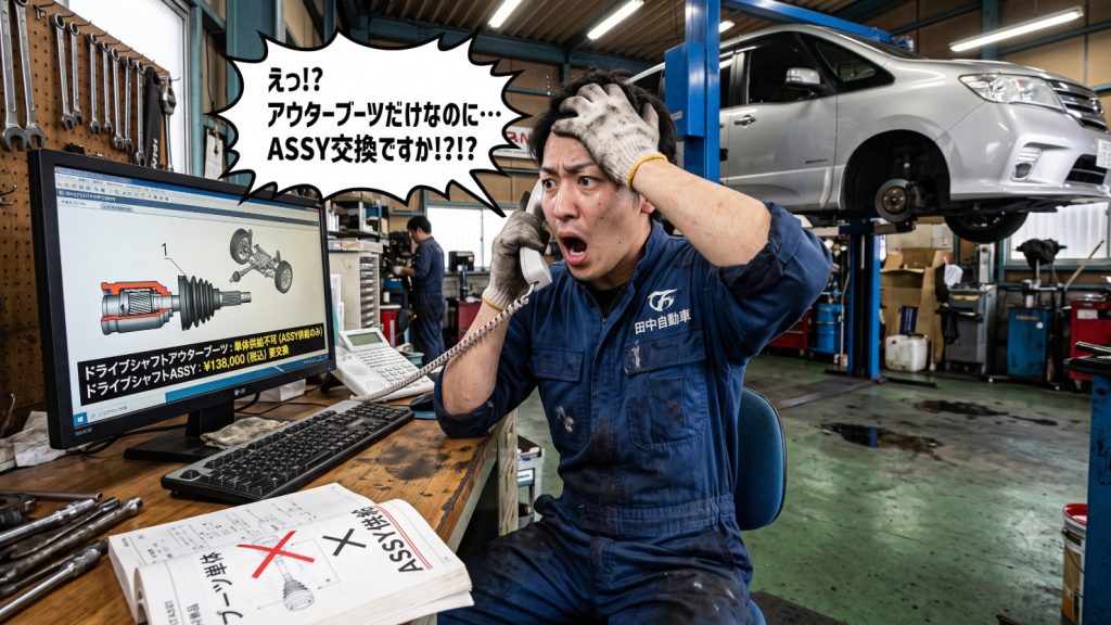 ドライブシャフトブーツ破れでASSY交換必須の現実「発売したての車あるある」