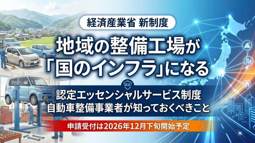 地域の整備工場が「国のインフラ」になる—認定エッセンシャルサービス制度、自動車整備事業者が知っておくべきこと