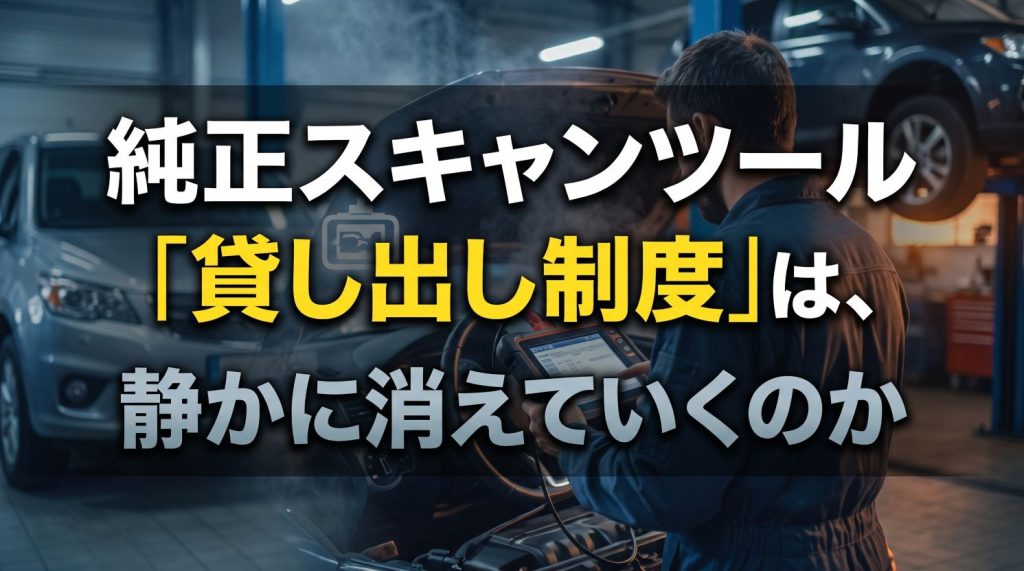 第33回　自動車整備技術の高度化検討会に思う－純正スキャンツール「貸し出し制度」は、静かに消えていくのか