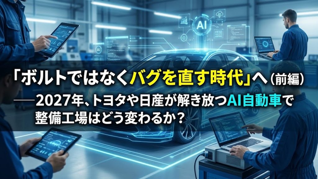 「ボルトではなくバグを直す時代」へ（前編）──2027年、トヨタや日産が解き放つAI自動車で整備工場はどう変わるか？