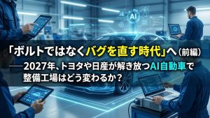 「ボルトではなくバグを直す時代」へ（前編）──2027年、トヨタや日産が解き放つAI自動車で整備工場はどう変わるか？