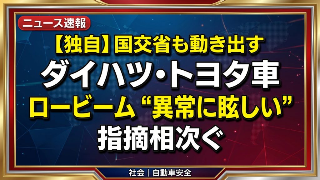 ダイハツ・トヨタ車のロービームが異常に眩しいと指摘相次ぐ、国交省も動き出す